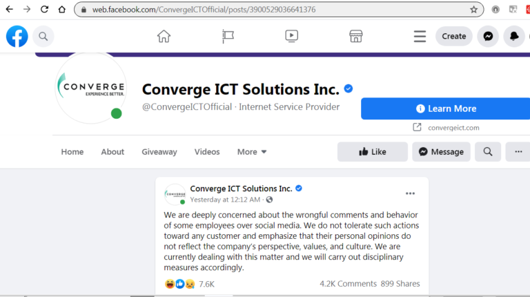 Converge ICT Solutions Inc. Where is my Internet Service?