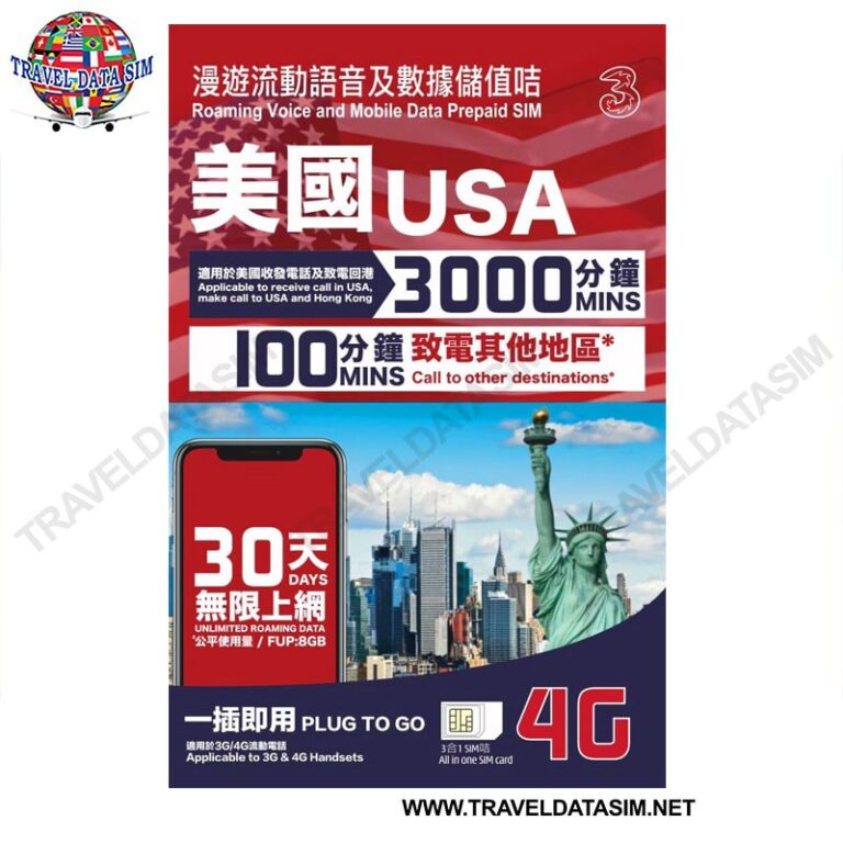 DSIM USA 30 Days UNLIMITED Data with Local Calls Travel Sim Card